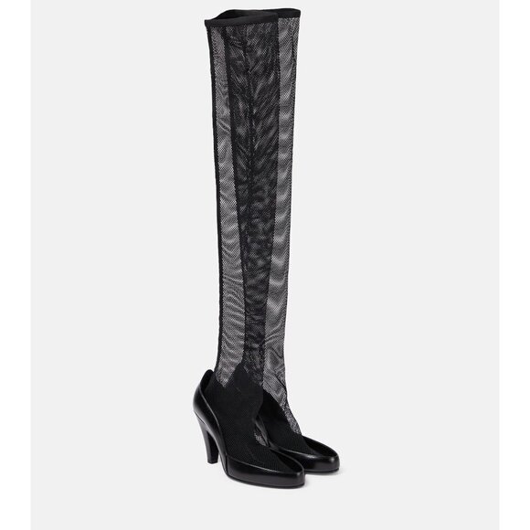 The Row Sock Pumps in Black Leather Mesh 39 9 With Box New Womens Boots - Picture 4 of 17